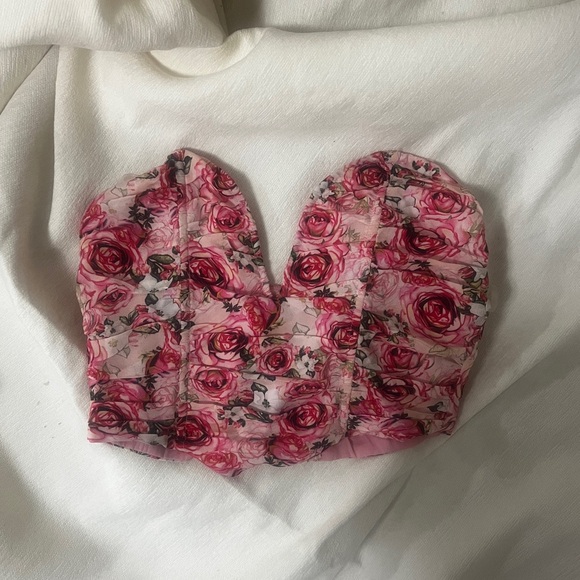 Revolve MORE TO COME Sienna Floral Ruched Top Size S - Picture 3 of 4